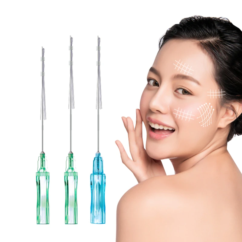 Medical EO Sterilized PLLA Multi Thread Face Neck Skin Rejuvenation & Volume Restoration