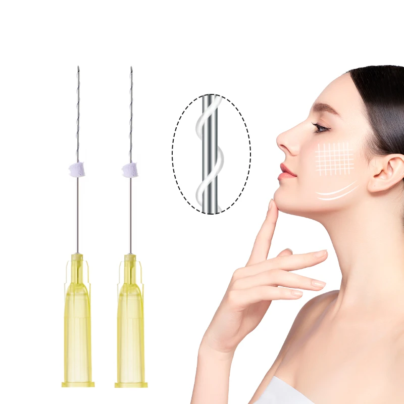Medical PLLA Mono Screw Thread EO Sterilized Facial Neck Anti-aging Treatment