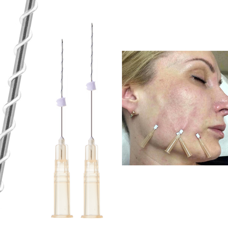 Medical PLLA Mono Screw Thread EO Sterilized Facial Neck Anti-aging Treatment